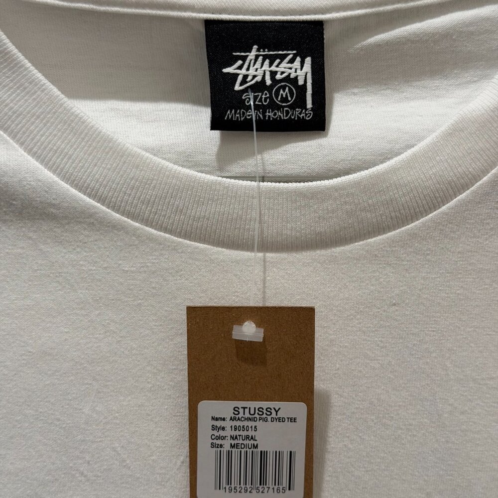 Stussy Spider Graphic Tee White BNWT Arachnid Pig Dyed Shirt - Picture 6 of 7